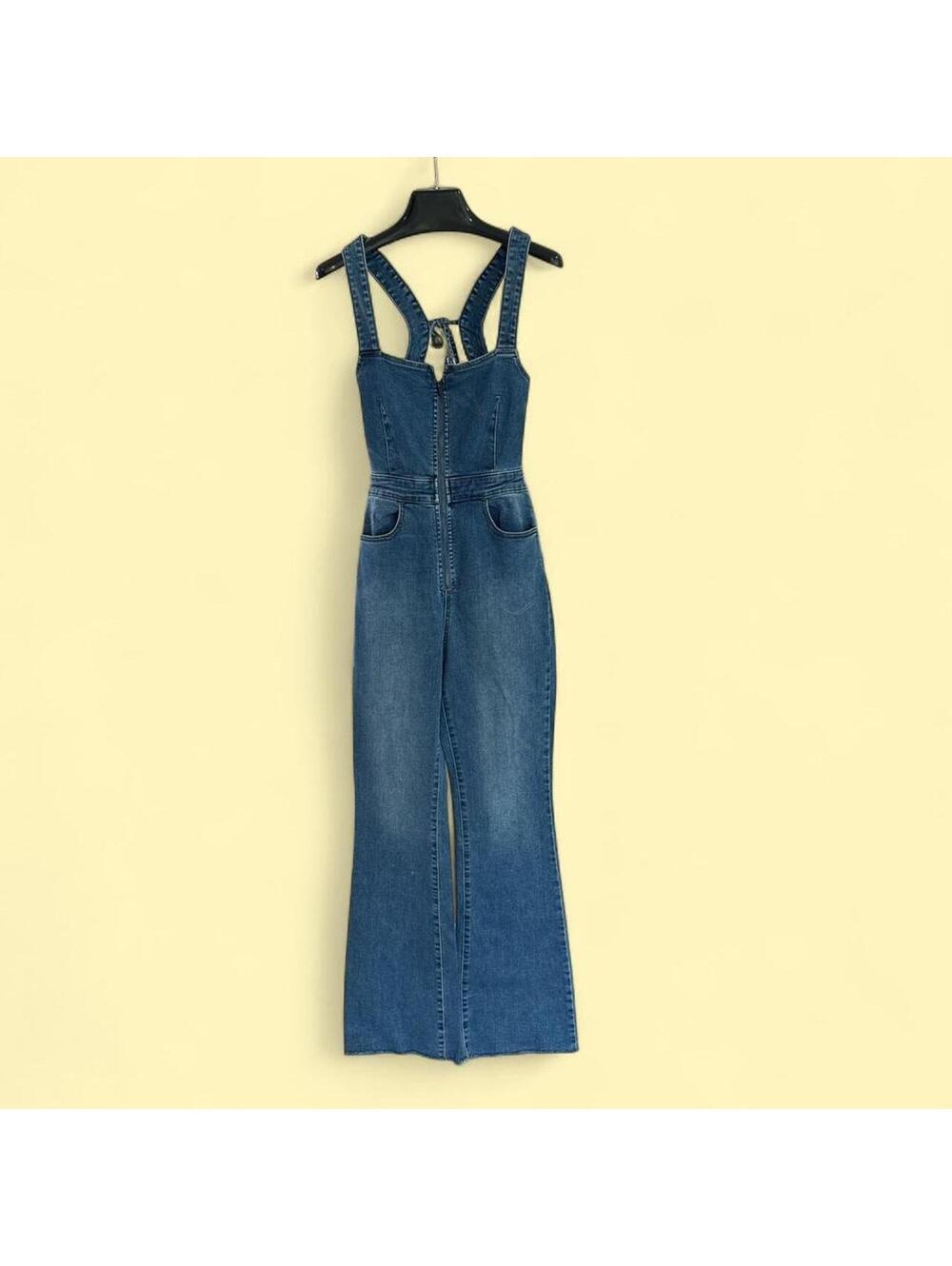 Free People We The Free Denim Jumpsuit Size 2